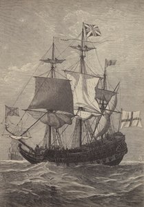 Le hissage du premier Union Jack en mer, 1606 - English School